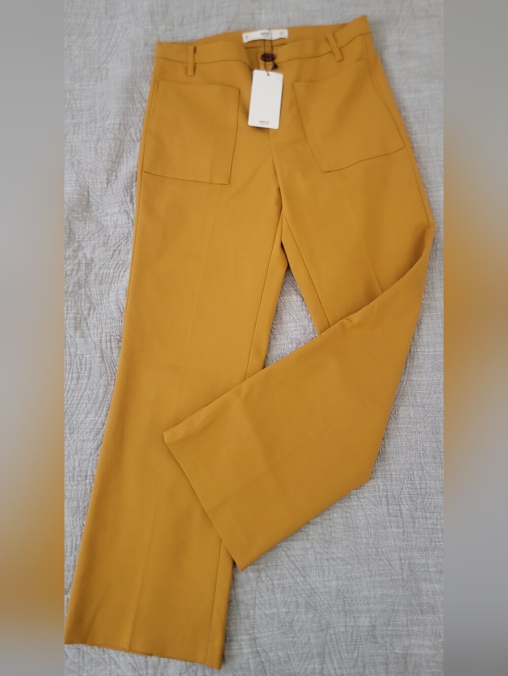 NWT Mango Women's Patch Pocket Pants in Mustard S4